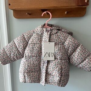 Zara Light Pink Patterned Baby Jacket